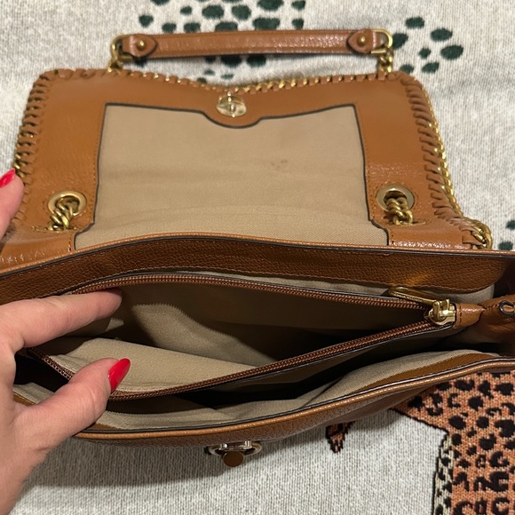 Rebecca Minkoff  Edie flap with woven shoulder chain adjustable cross body bag - Picture 5 of 10